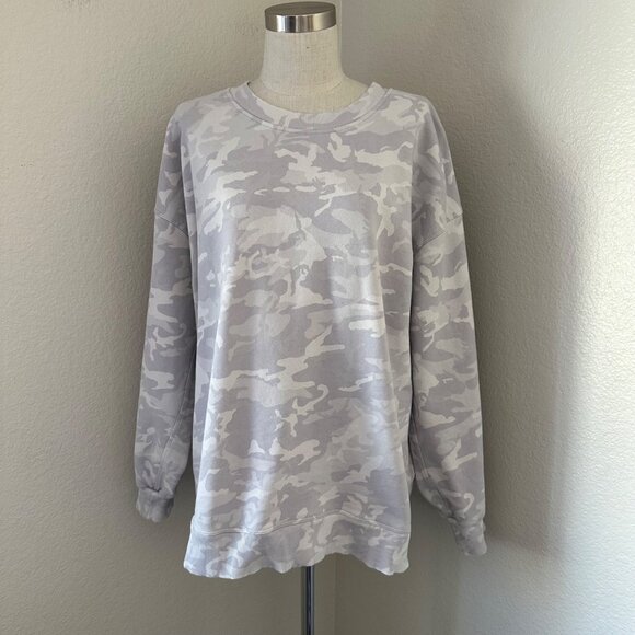 Lululemon Perfectly Oversized Sweatshirt Crew Neck Long Sleeve Incognito Camo S - Picture 1 of 10